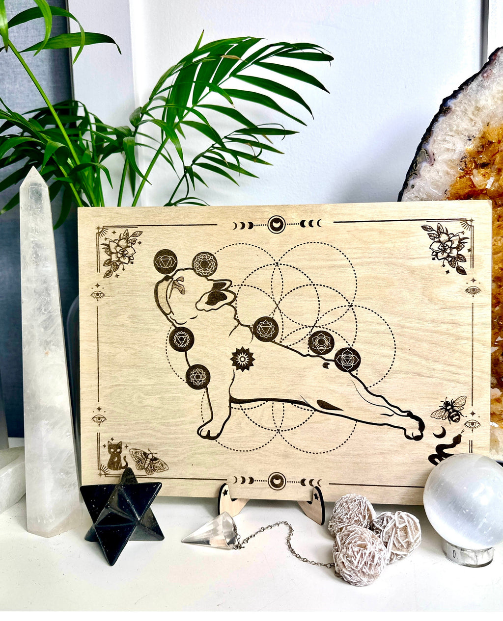 Dog or Cat Distant Healing Board:Reiki, Shamanic, Crystal Grid for Animal Wellness Energy chakra Balancing- Hon Sha Ze Sho Nen, | 30+40cm 15.7"