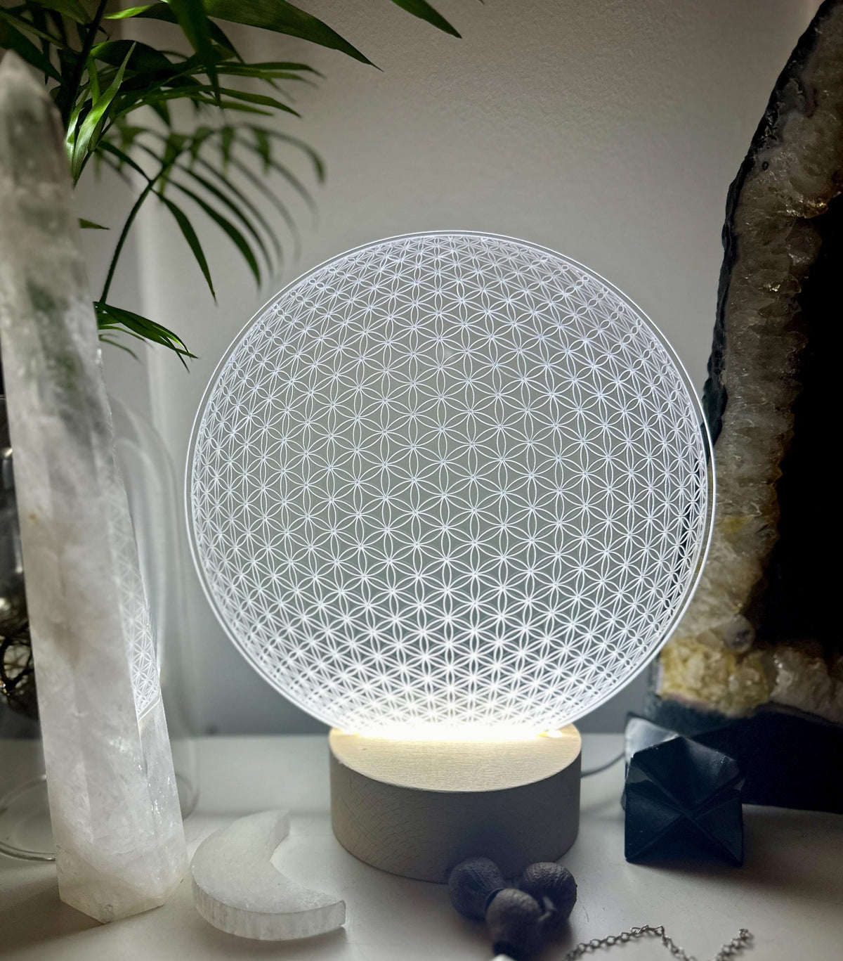 Flower of Life Universe Small | universal energy | high vibrational pattern | optional USB LED light base