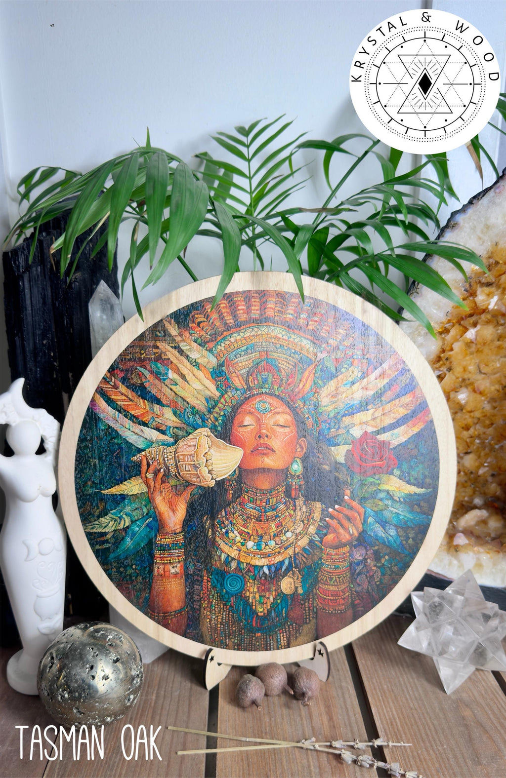 Spirit girl| Pachamama| Gaia | printed art  on wood - Locally made