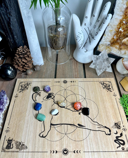 Dog or Cat Distant Healing Board:Reiki, Shamanic, Crystal Grid for Animal Wellness Energy chakra Balancing- Hon Sha Ze Sho Nen, | 30+40cm 15.7"