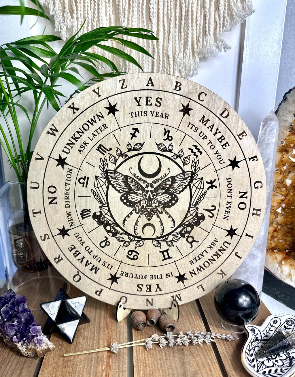 Moth and Crystals pendulum grid 30cm/ 11.8inch - Locally made | 30+40cm 15.7" available