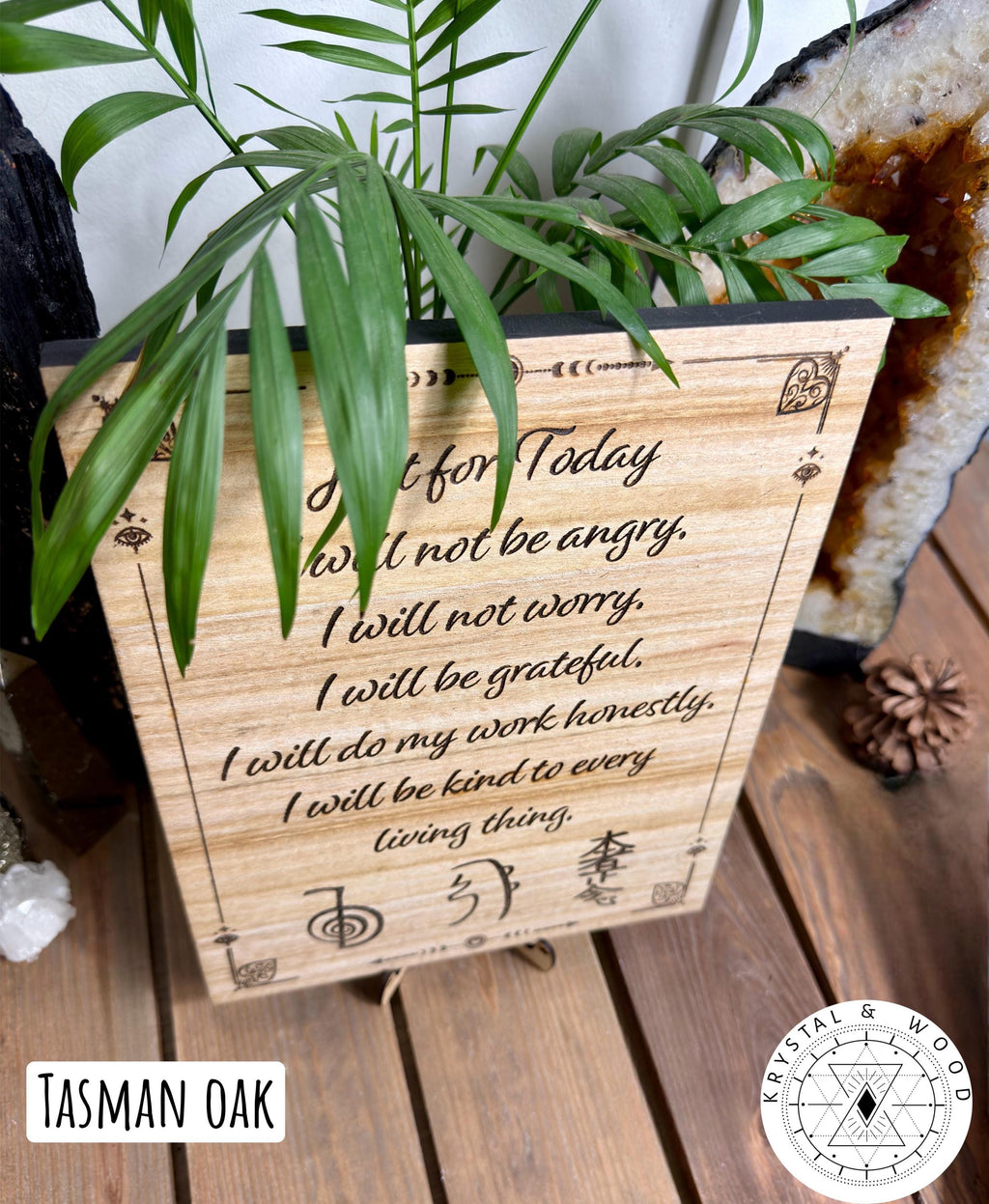 Reiki Principles | Symbols wooden engraved stand | 30+40cm 15.7" available