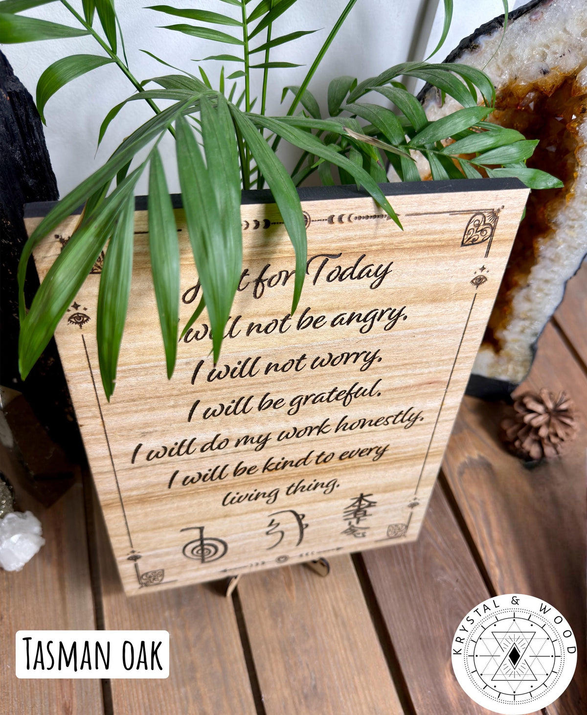 Reiki Principles | Symbols wooden engraved stand | 30+40cm 15.7" available