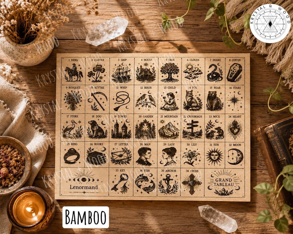 Lenormand Grand tableau Board | Readings with mini wooden Lenormand cards | 40cm 15.7" 50cm available