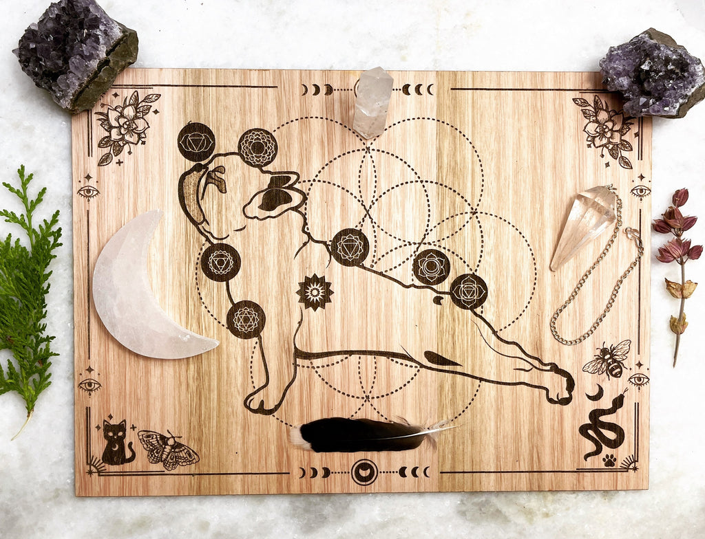 Dog or Cat Distant Healing Board:Reiki, Shamanic, Crystal Grid for Animal Wellness Energy chakra Balancing- Hon Sha Ze Sho Nen, | 30+40cm 15.7"