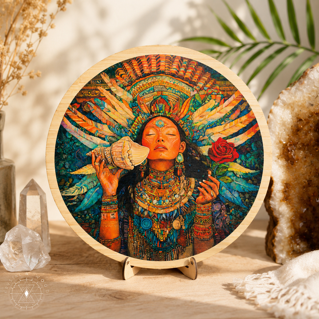 Spirit girl| Pachamama| Gaia | printed art  on wood - Locally made