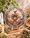 Shamanic wheel | 4 directions +  pachamama | jaguar, eagle, hummingbird, snake, 4 winds, printed bamboo - Locally made