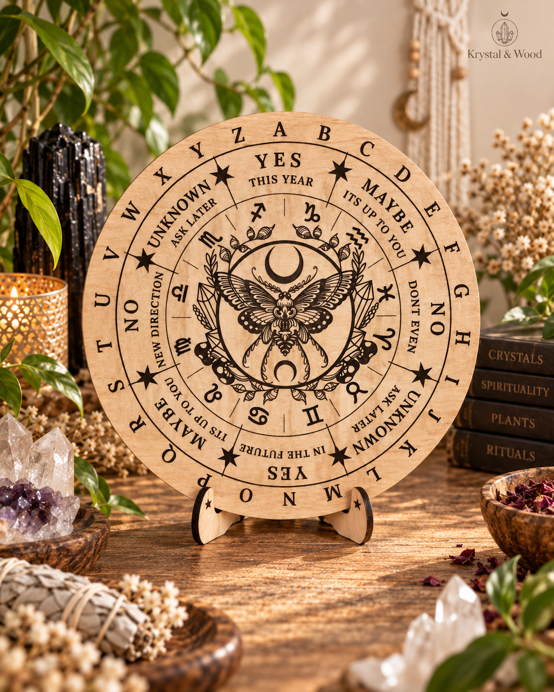 Moth and Crystals pendulum grid 30cm/ 11.8inch - Locally made | 30+40cm 15.7" available