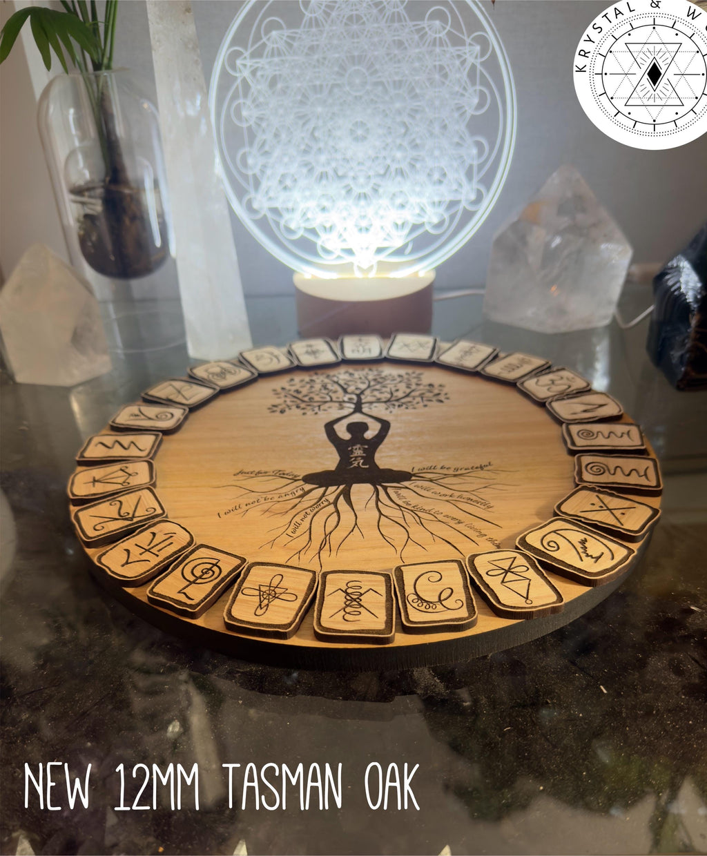 Reiki Principles | Reiki Symbol runes | wooden engraved | 30+40cm 15.7" available