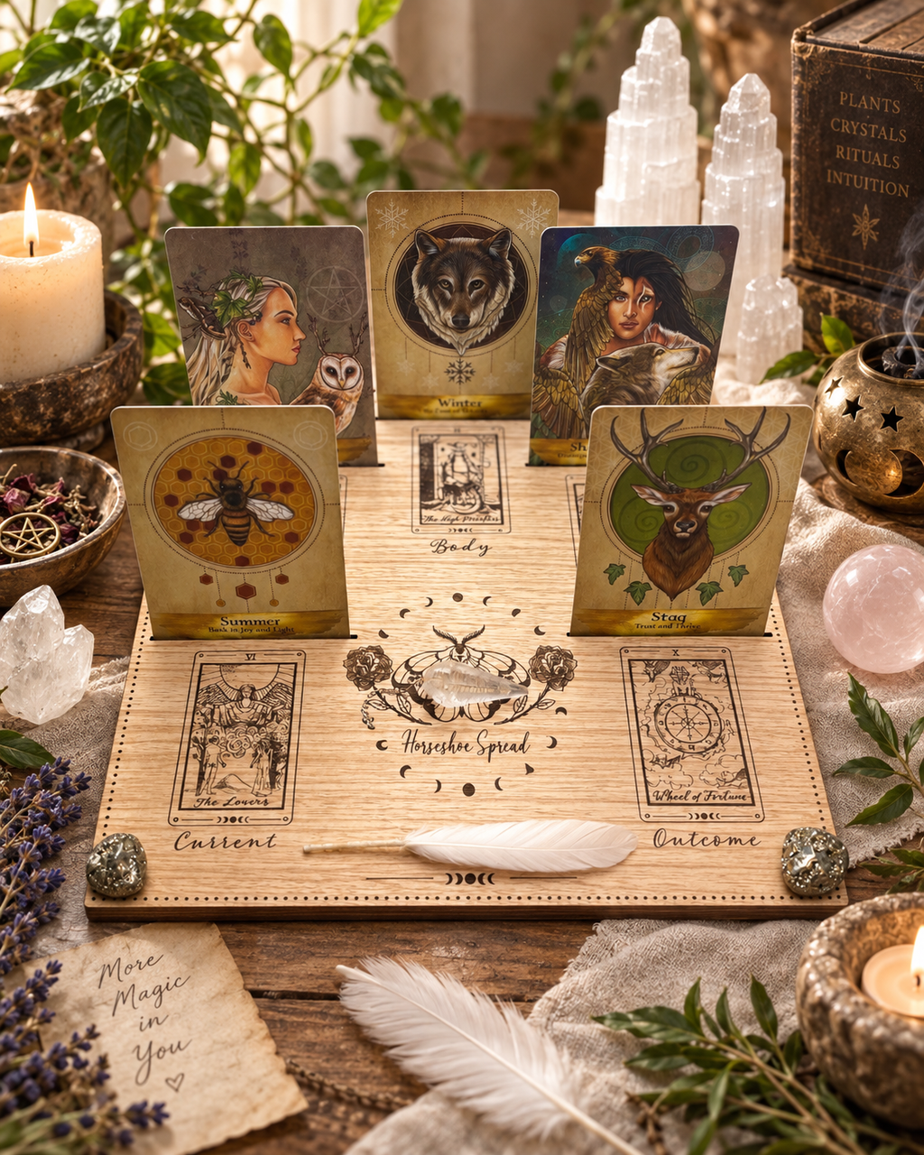 Horse shoe oracle tarot card board - amazing for readings, affirmation cards.