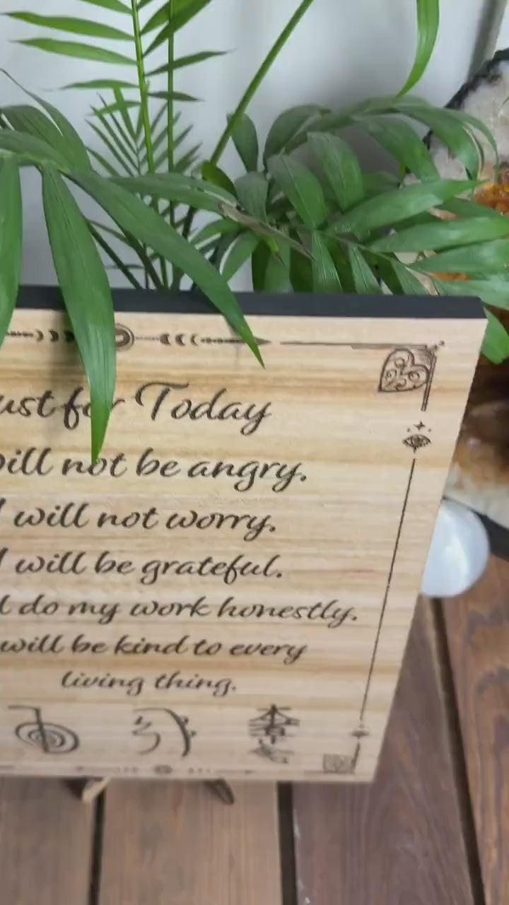 Reiki Principles | Symbols wooden engraved stand | 30+40cm 15.7" available