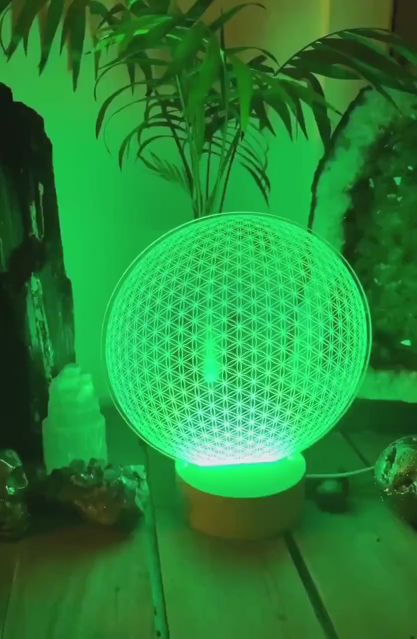 Flower of Life Universe Small | universal energy | high vibrational pattern | optional USB LED light base