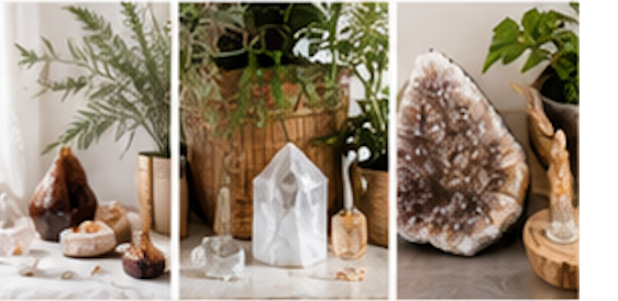 Krystal & Wood community styled crystal display